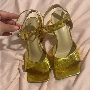 SHEIN Shiny Gold Heels